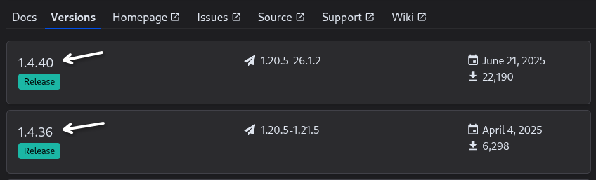 Hangar Version Number