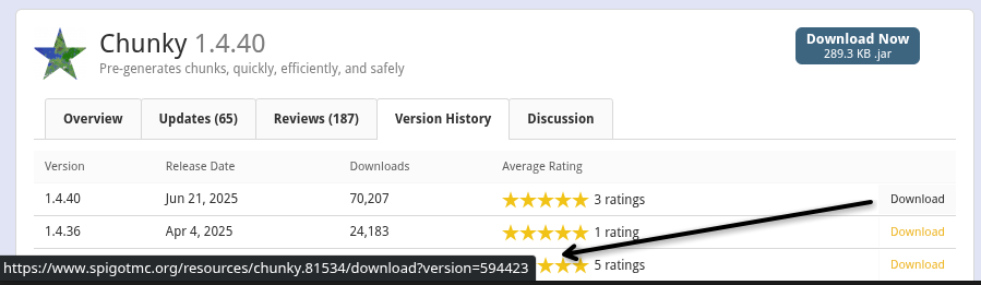 SpigotMC Version Number